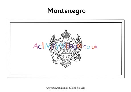 Montenegro flag colouring page
