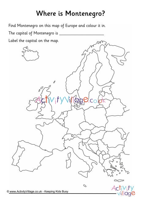 Montenegro Location Worksheet