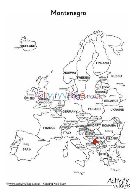 Montenegro On Map Of Europe