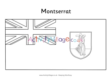 Montserrat flag colouring page