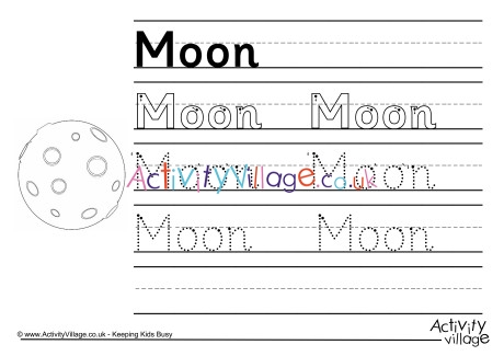 Moon handwriting worksheet
