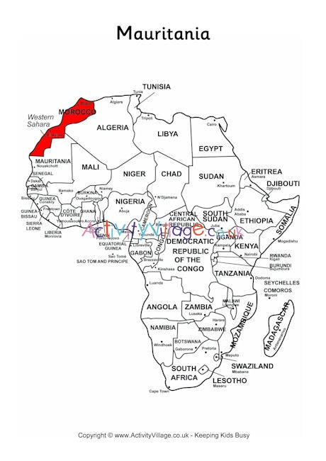 Morocco on Map of Africa