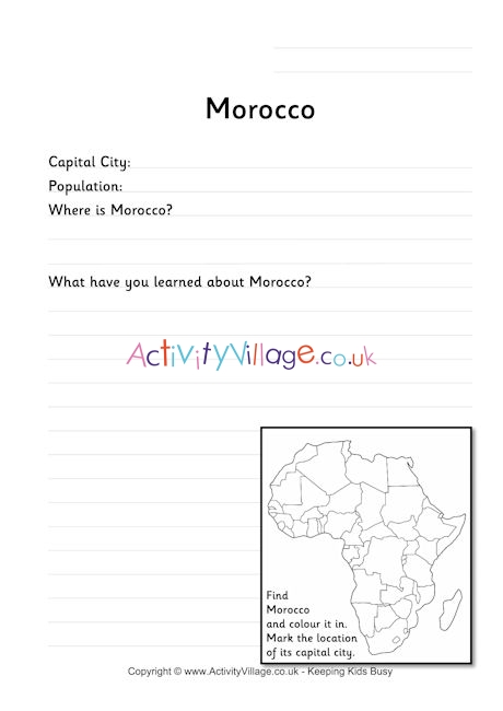 Morocco worksheet