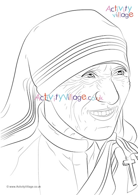 Mother Teresa Colouring Page 2
