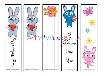 Mother's Day bunny bookmarks