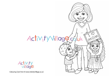Mother's Day colouring card - Mom Mother's Day colouring card - Mom