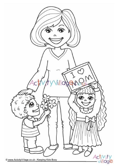 Mother's Day colouring page - Mom