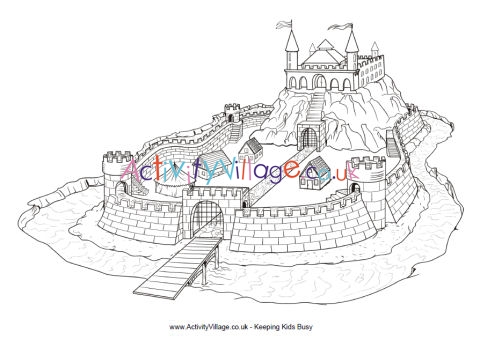 Motte and bailey castle colouring