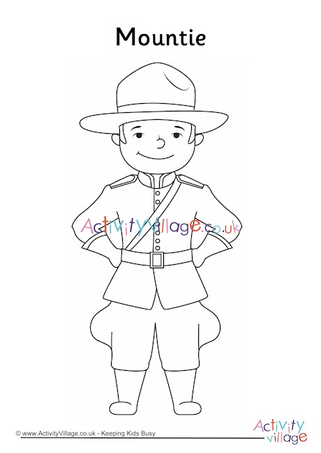 Mountie Colouring Page