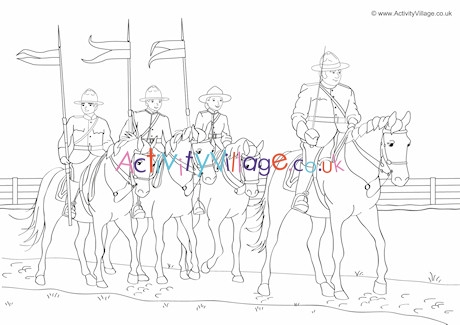Mounties Colouring Page