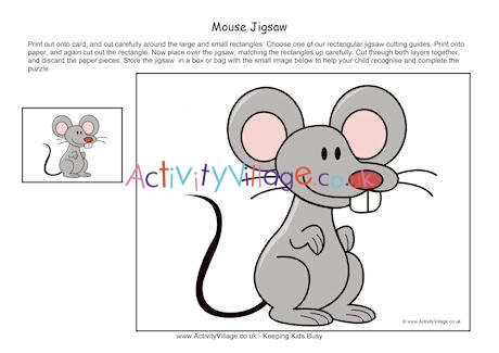 Mouse printable jigsaw