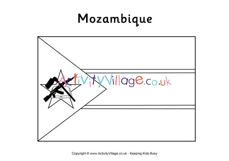 Mozambique flag colouring page