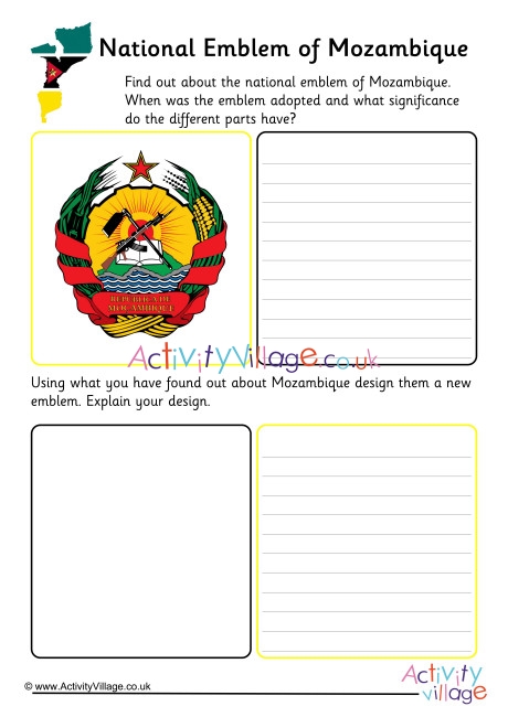 Mozambique Coat Of Arms Worksheet