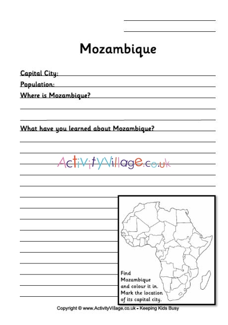 Mozambique worksheet