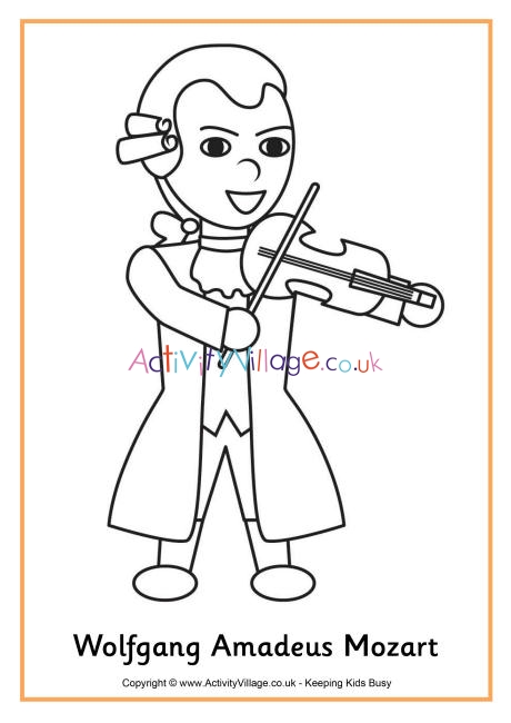 Mozart colouring page