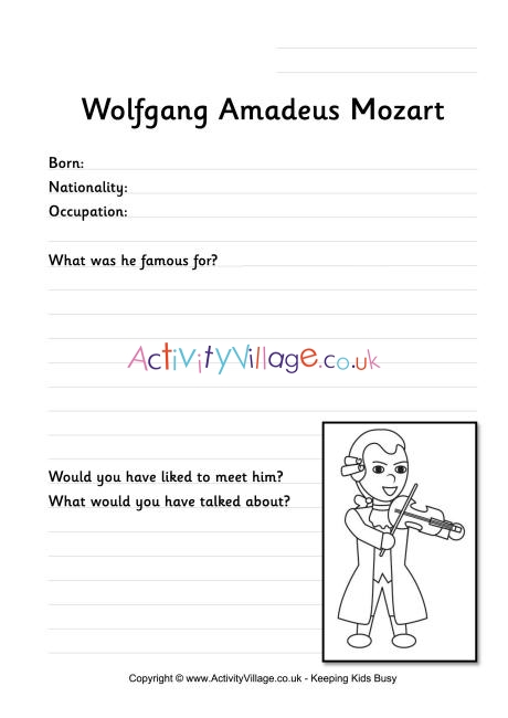 Mozart worksheet