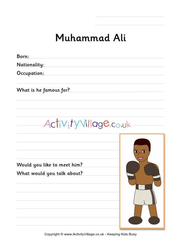 Muhammad Ali worksheet