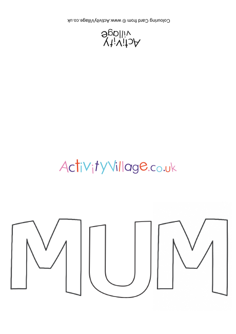 Mum Colouring Card