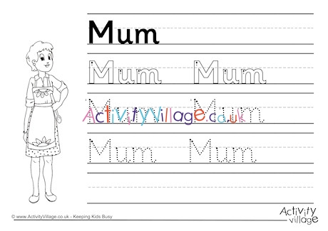 Mum Handwriting Worksheet