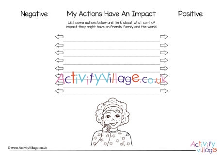My actions have an impact worksheet 1