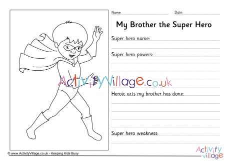 My Brother The Superhero Worksheet