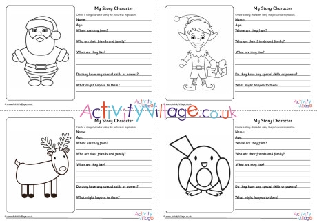 My Story Character Worksheets - Christmas