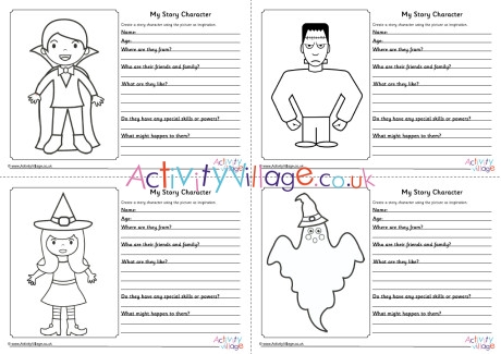 My Story Character Worksheets - Halloween