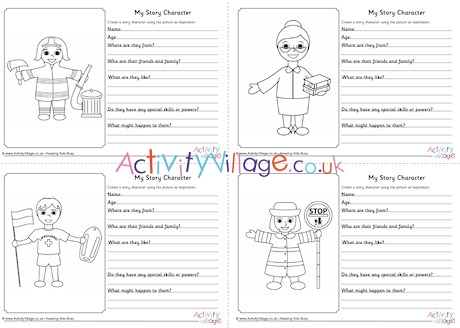 My Story Character Worksheets - People Who Help Us