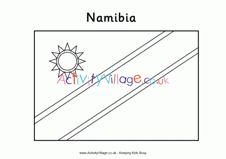 Namibia flag colouring page
