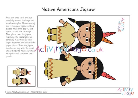 Native Americans Printable Jigsaw