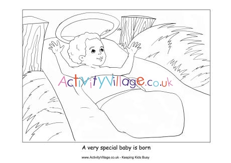Nativity colouring a very special baby