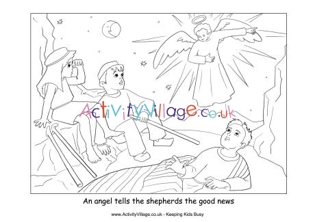 Nativity colouring good news for the shepherds