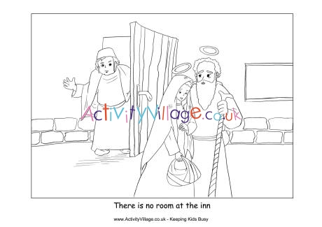 Nativity colouring no room at the inn