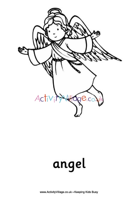 Nativity colouring page - Angel