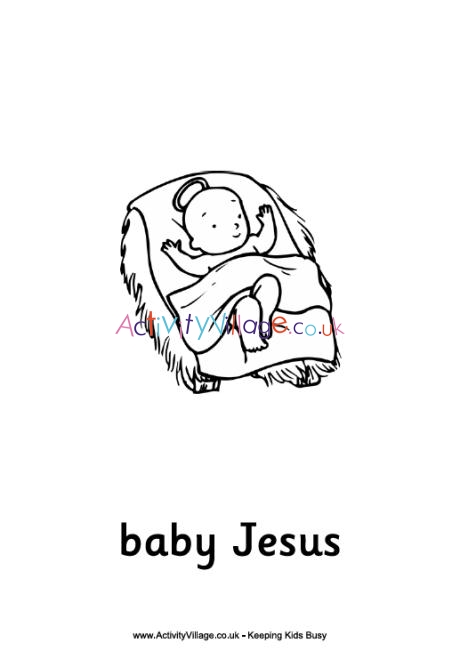 Nativity colouring pages - Baby Jesus