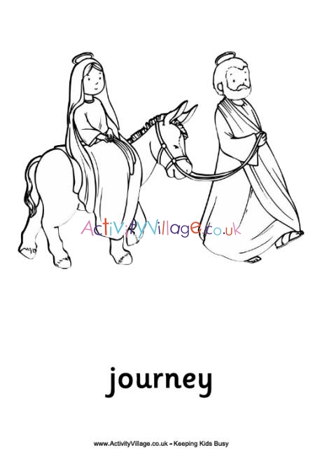 Nativity colouring pages - Journey to Bethlehem