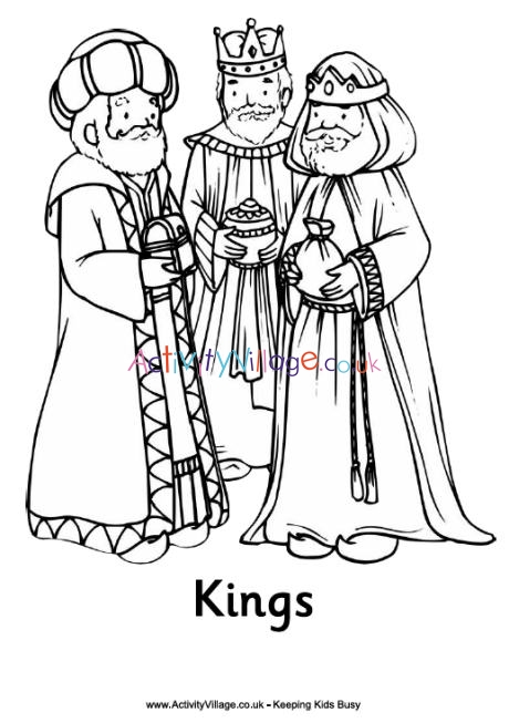 Nativity colouring pages - the three kings