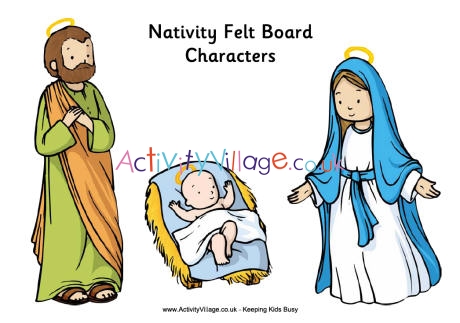 Nativity felt board printables