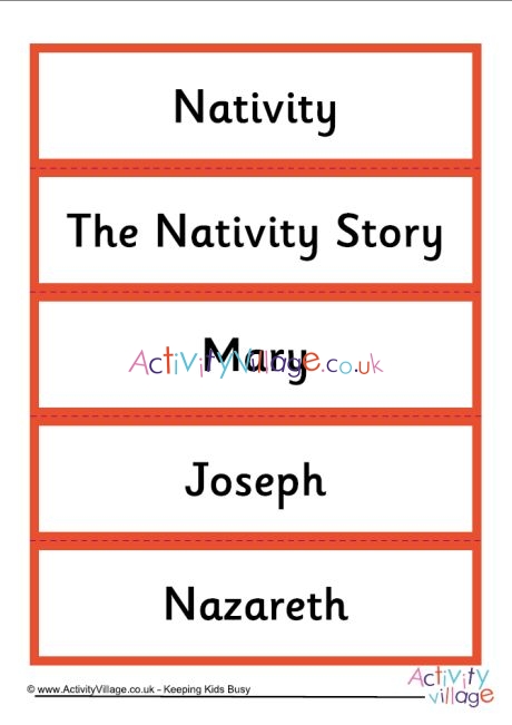 Nativity word cards