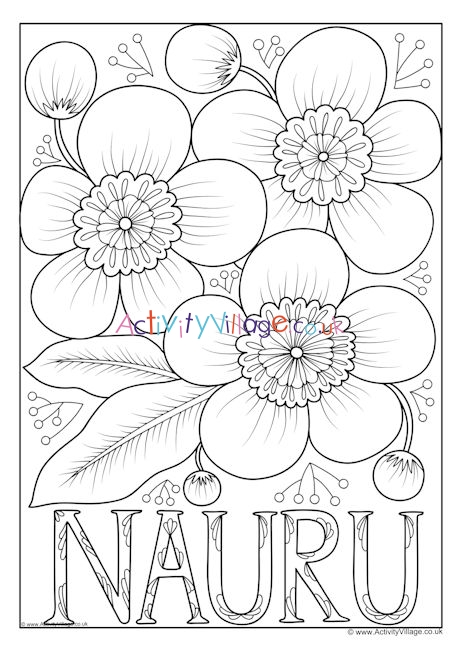 Nauru national flower colouring page
