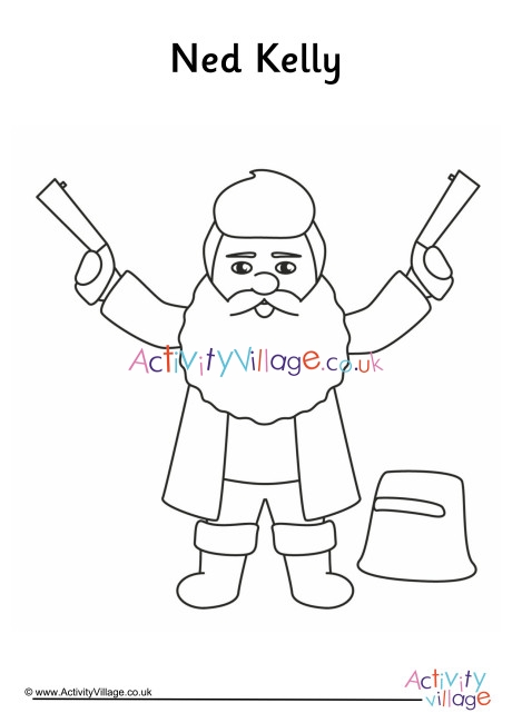 Ned Kelly Colouring Page