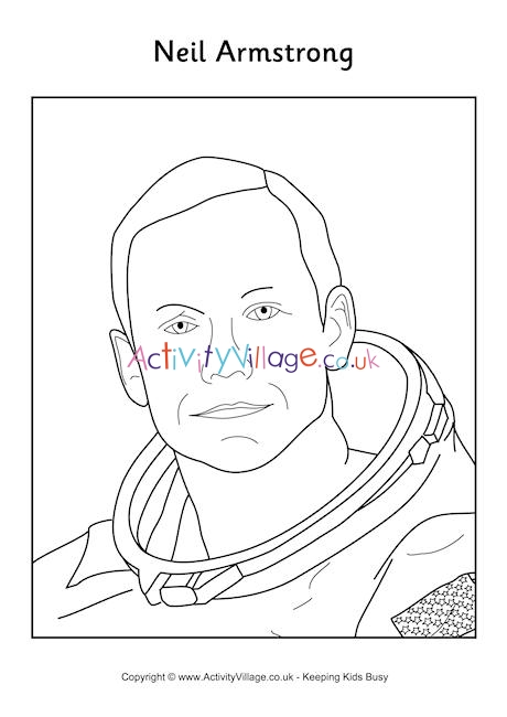 Neil Armstrong colouring page 2