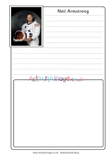 Neil Armstrong notebooking page 