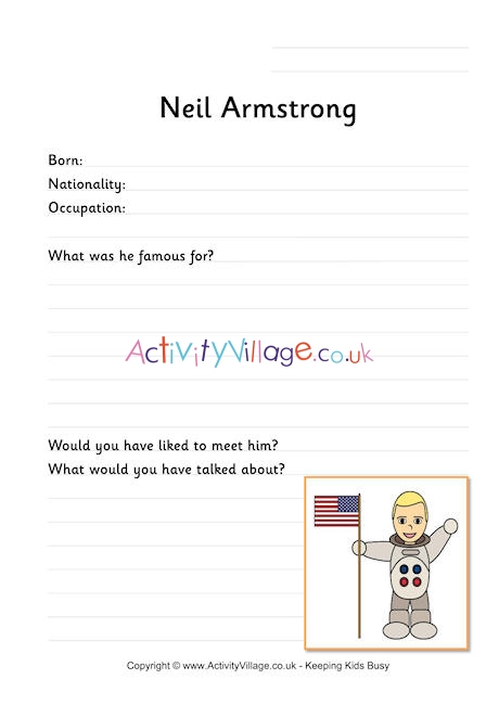 Neil Armstrong worksheet