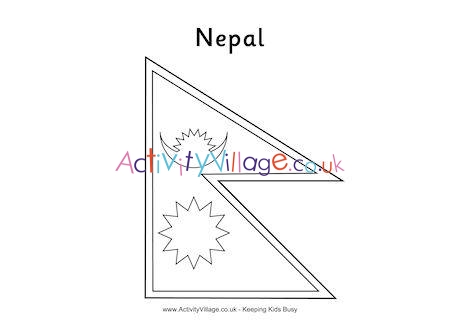 Nepal Flag Colouring Page