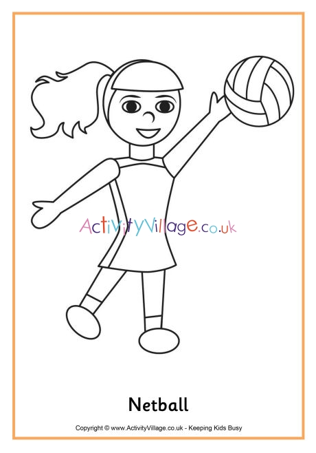 Netball colouring page