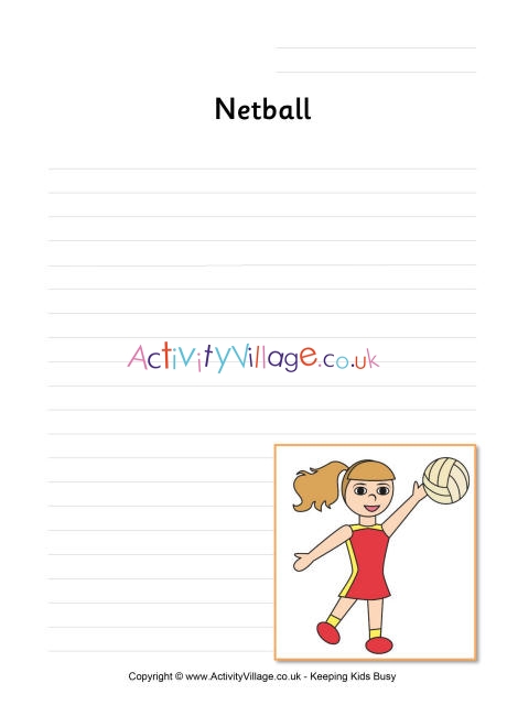 Netball writing page