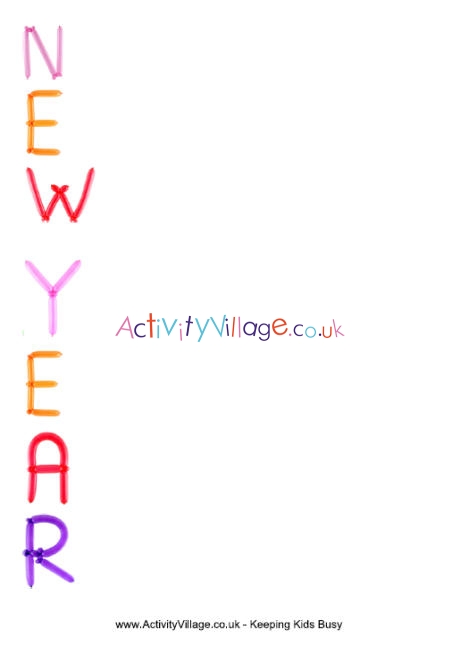 New Year Acrostic Poem Printable