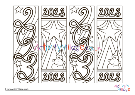 New Year colouring bookmarks 1