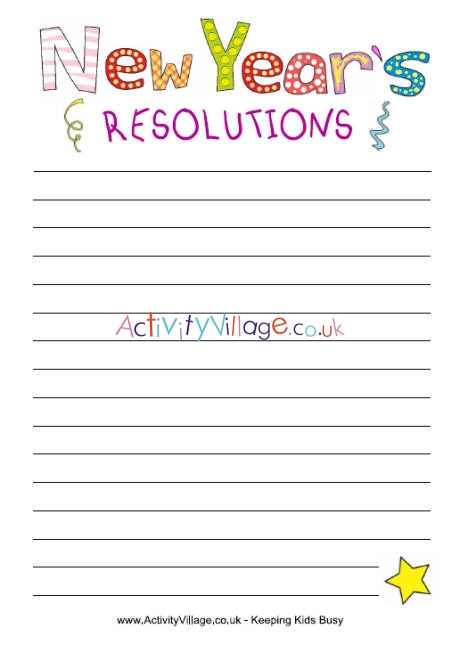 New Year Resolutions Paper
